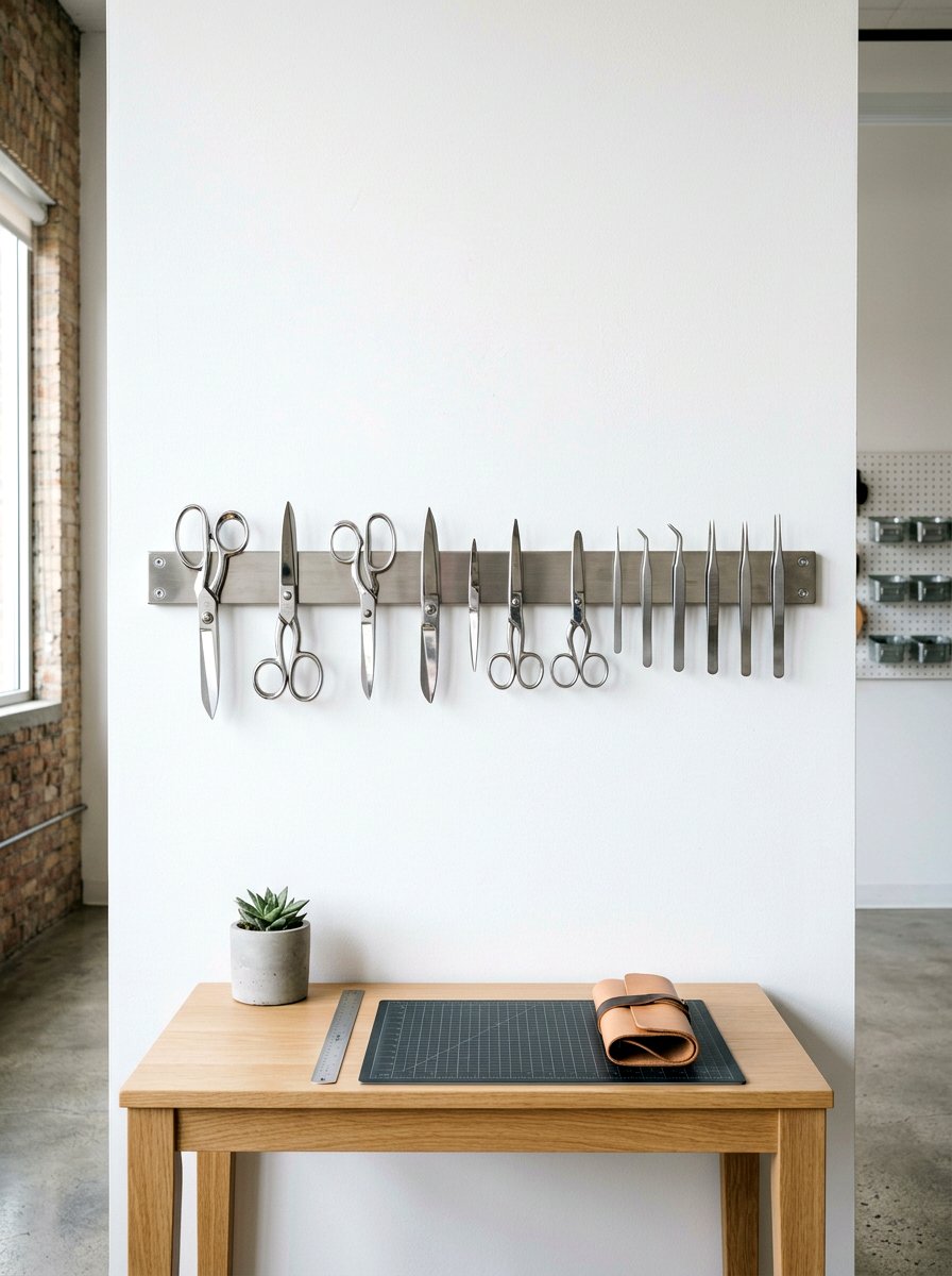 Magnetic Tool Strip - 30 craft supply storage ideas