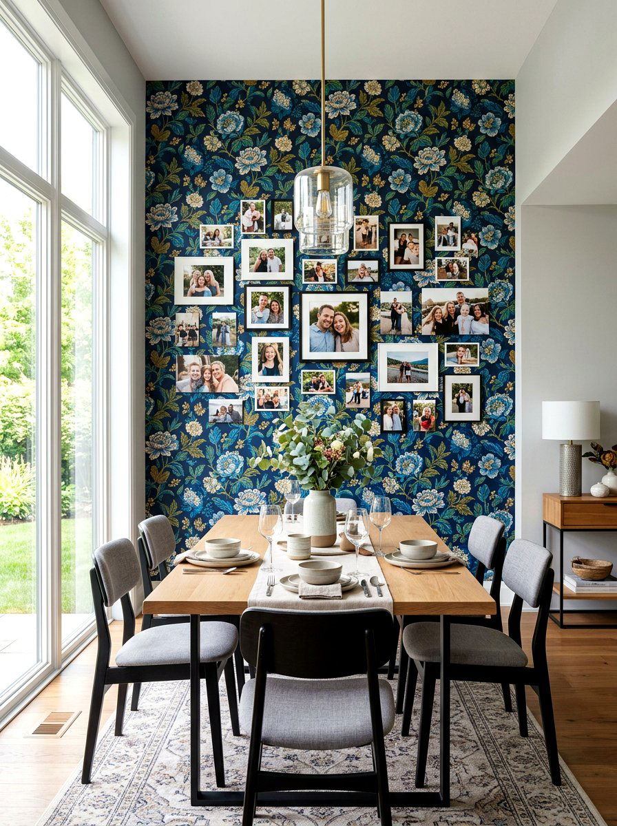Magnetic Wallpaper Feature Wall - 30 message board wall ideas