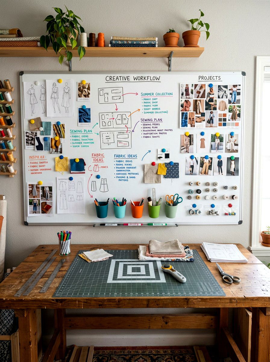 Magnetic Whiteboard - 30 scrapbook storage ideas