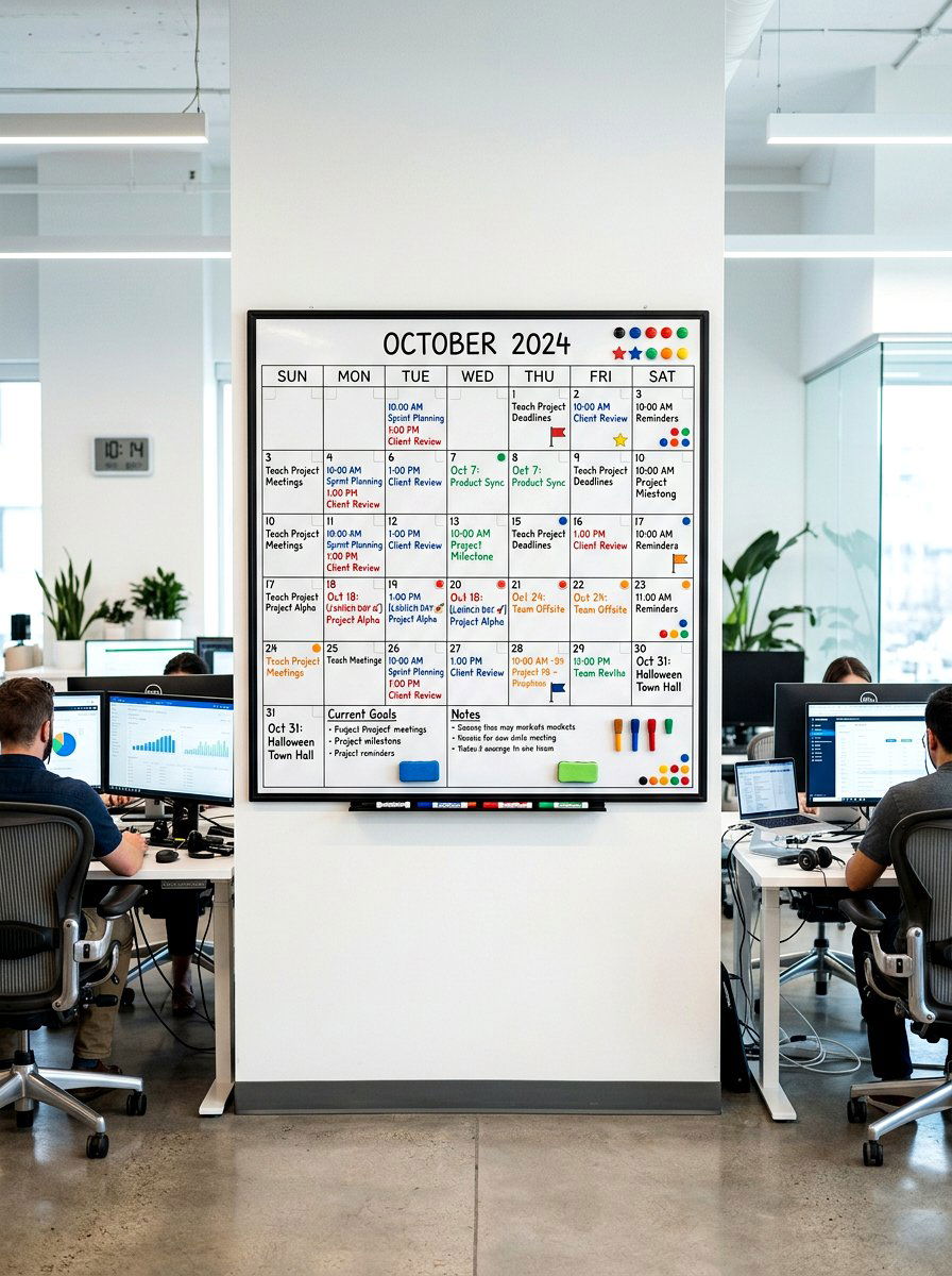 Magnetic Whiteboard Calendar - 30 office organization ideas