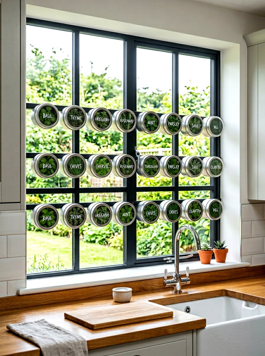 Magnetic herb garden - 30 windowsill herb garden ideas