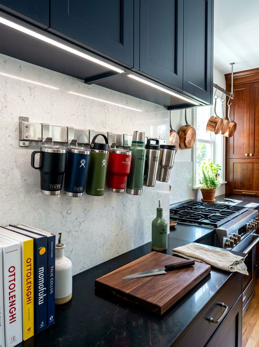Magnetic mug strip - 30 mug display ideas