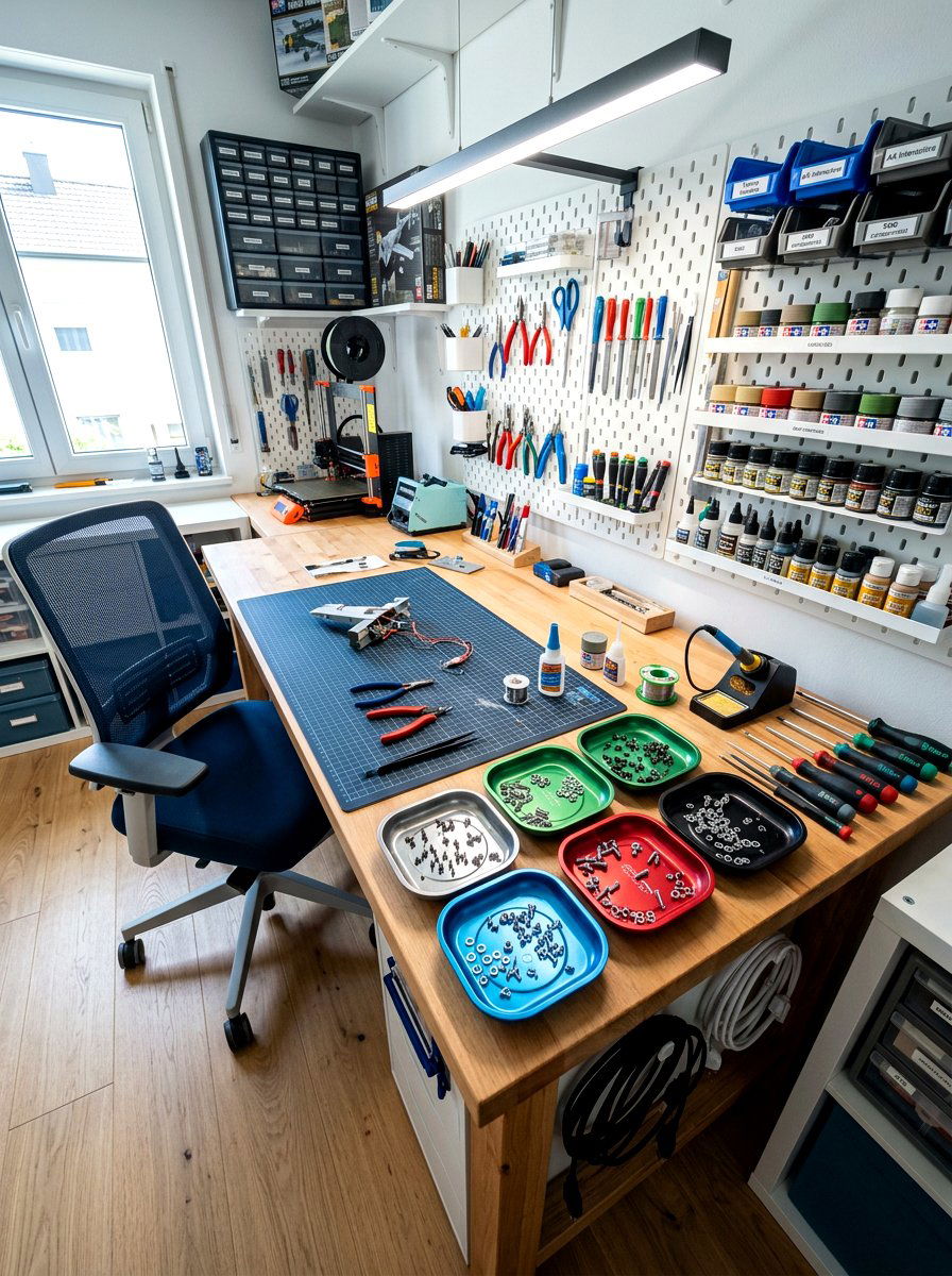 Magnetic small parts tray - 30 small tool organizer ideas