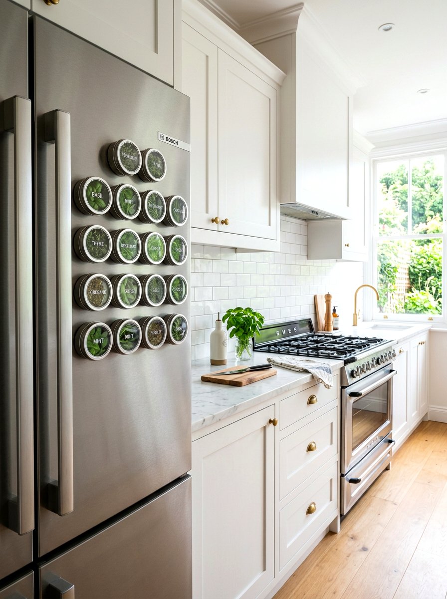 Magnetic spice herb garden - 30 apartment vertical garden ideas