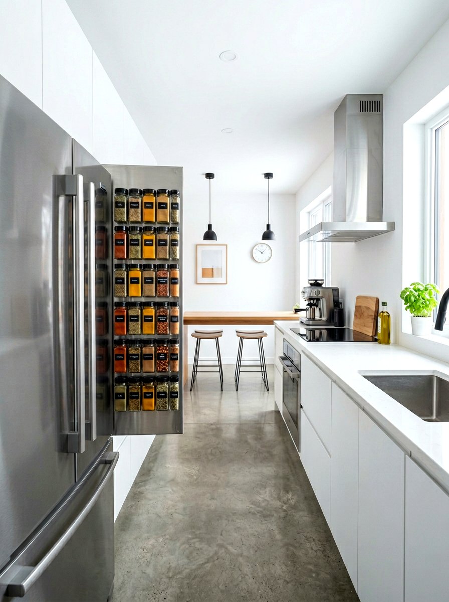 Magnetic spice rack - 30 rental kitchen ideas