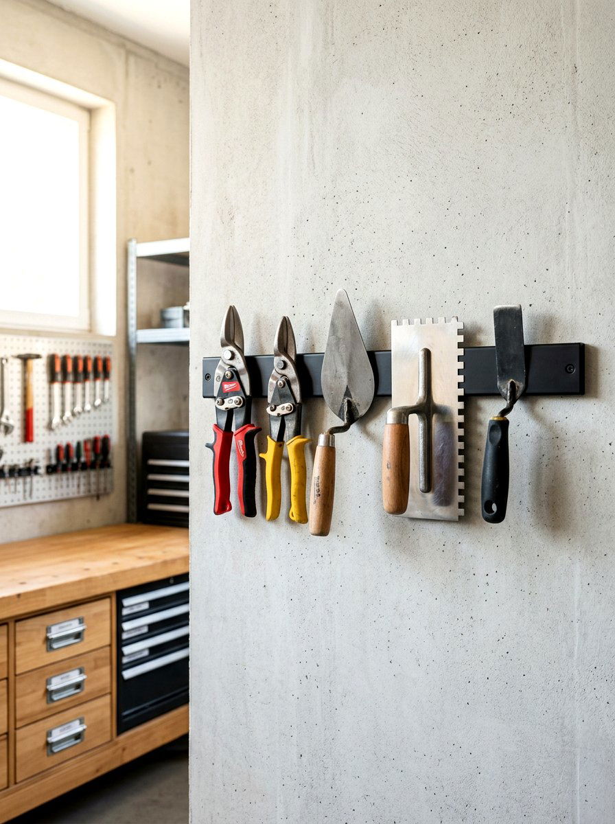 Magnetic tool strip - 30 potting shed storage ideas