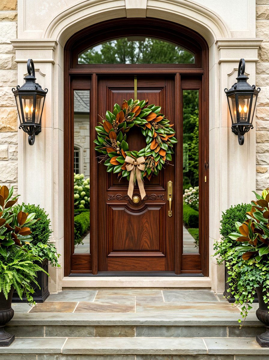 Magnolia Leaf Wreath - 30 winter wreath ideas