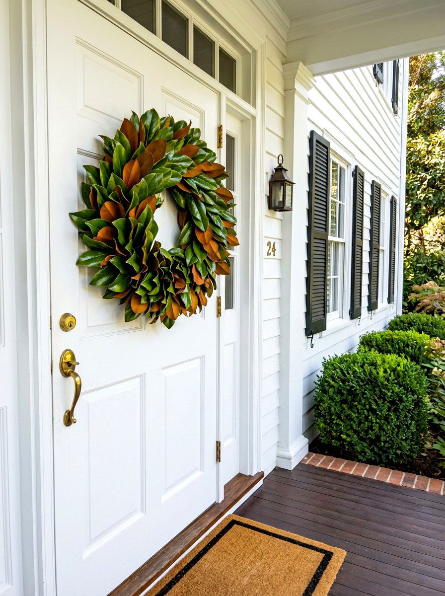Magnolia leaf wreath - 30 fall wreath ideas