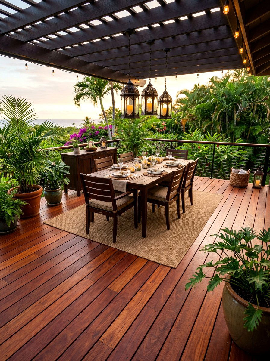 Mahogany Deck - 30 wood stain deck ideas
