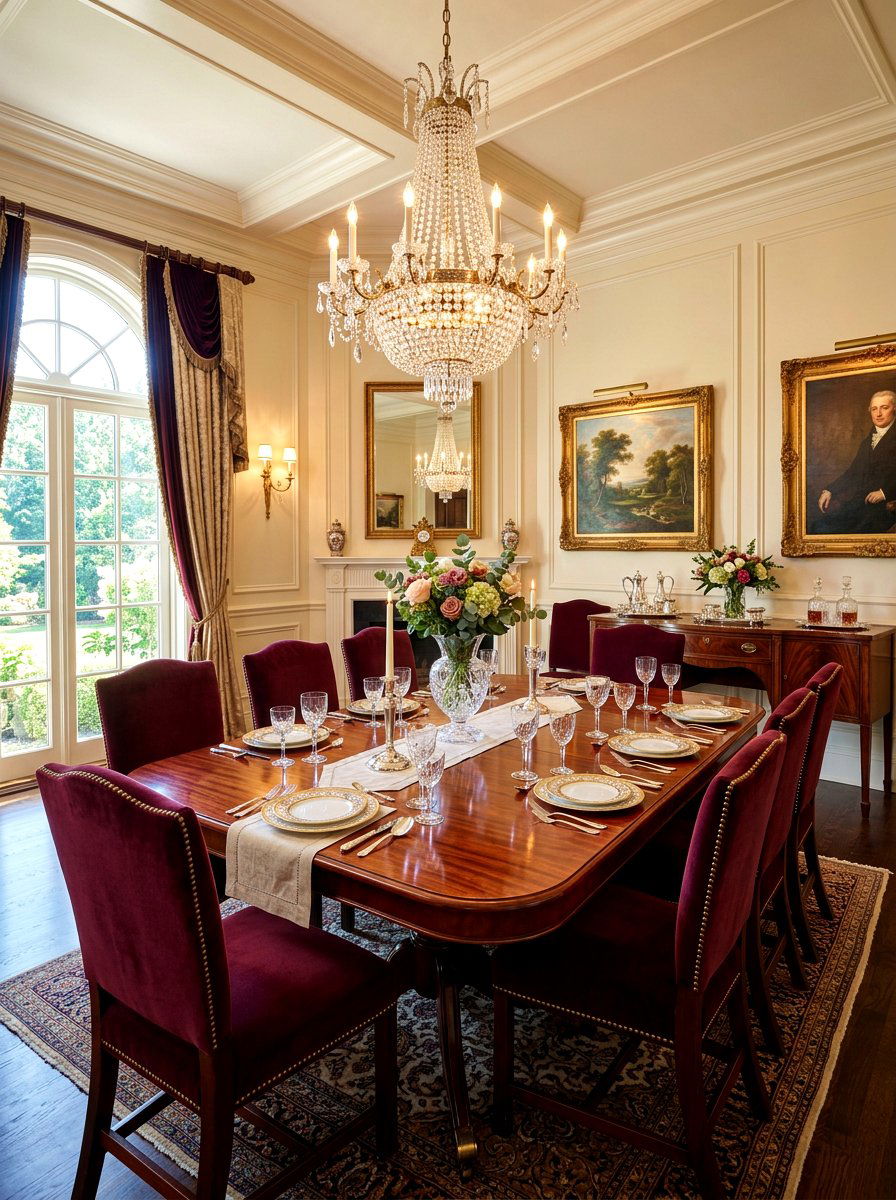 Mahogany Wood Dining Room - 30 brown dining room decor ideas