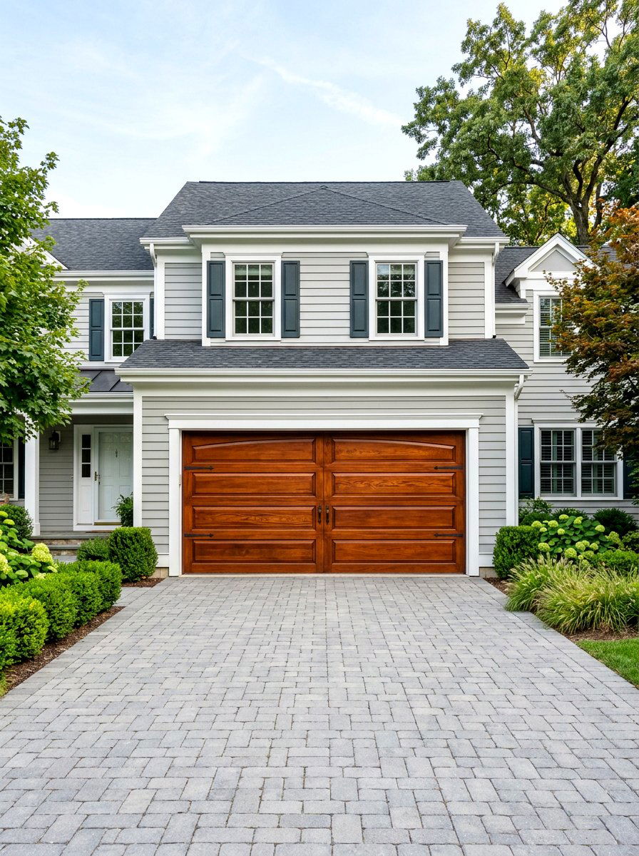 Mahogany garage door - 30 garage door color ideas