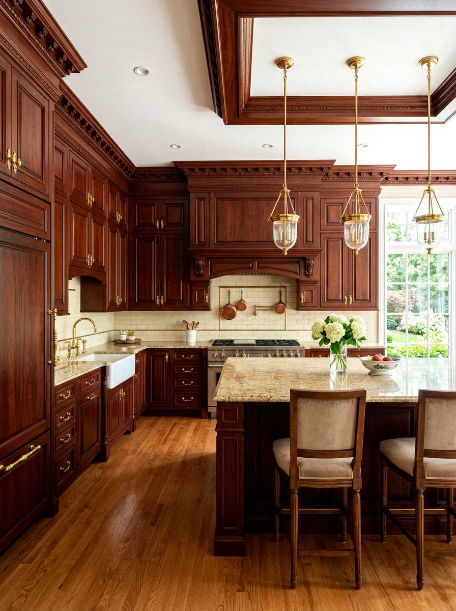 Mahogany kitchen cabinets - 30 dark wood kitchen ideas