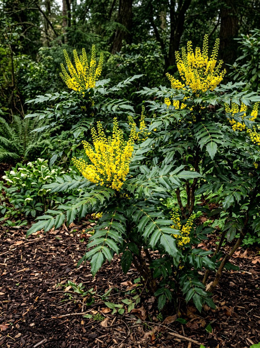 Mahonia Leatherleaf Texture - 30 evergreen landscaping ideas