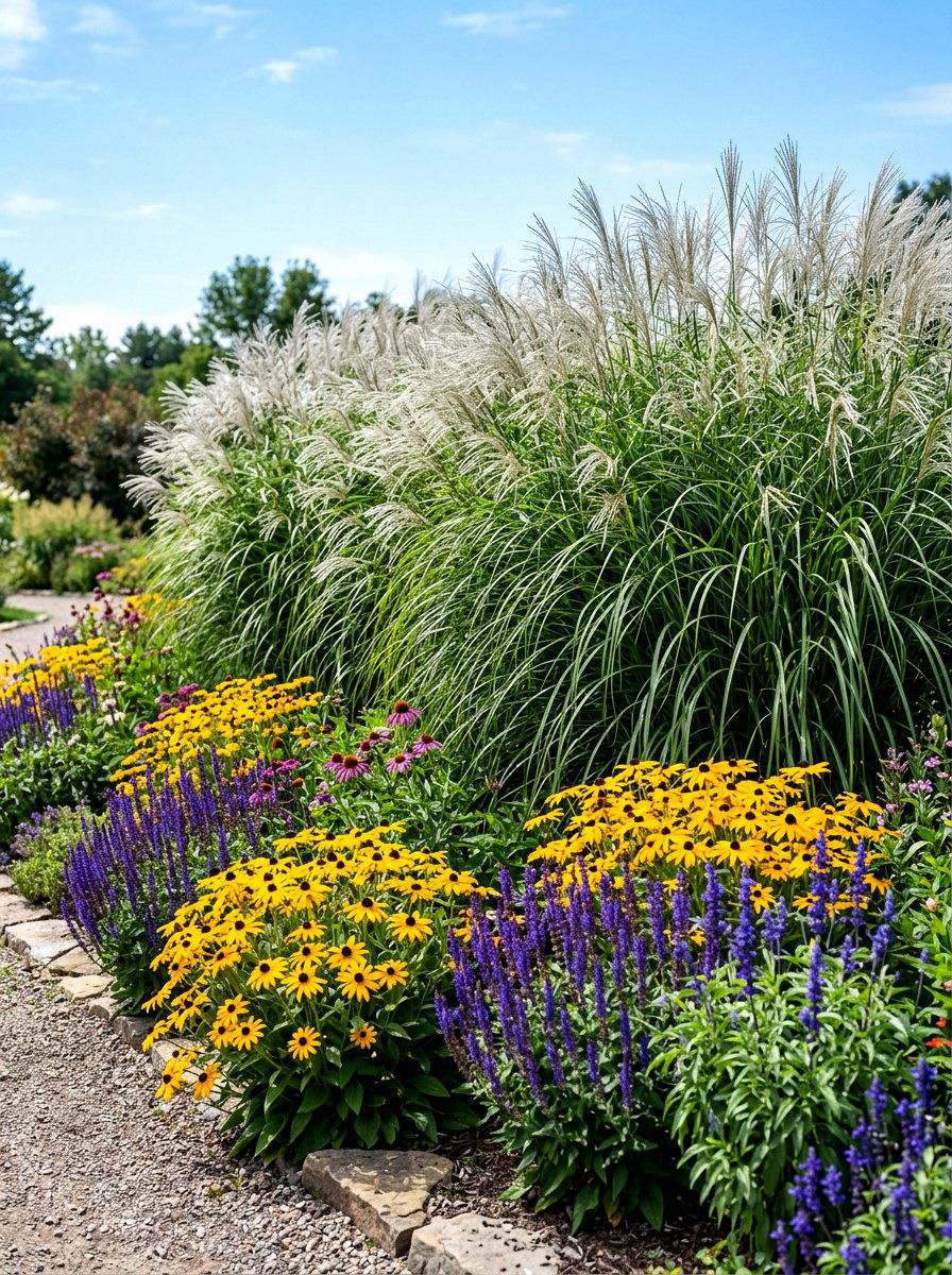 Maiden Grass Background - 30 ornamental grass garden ideas