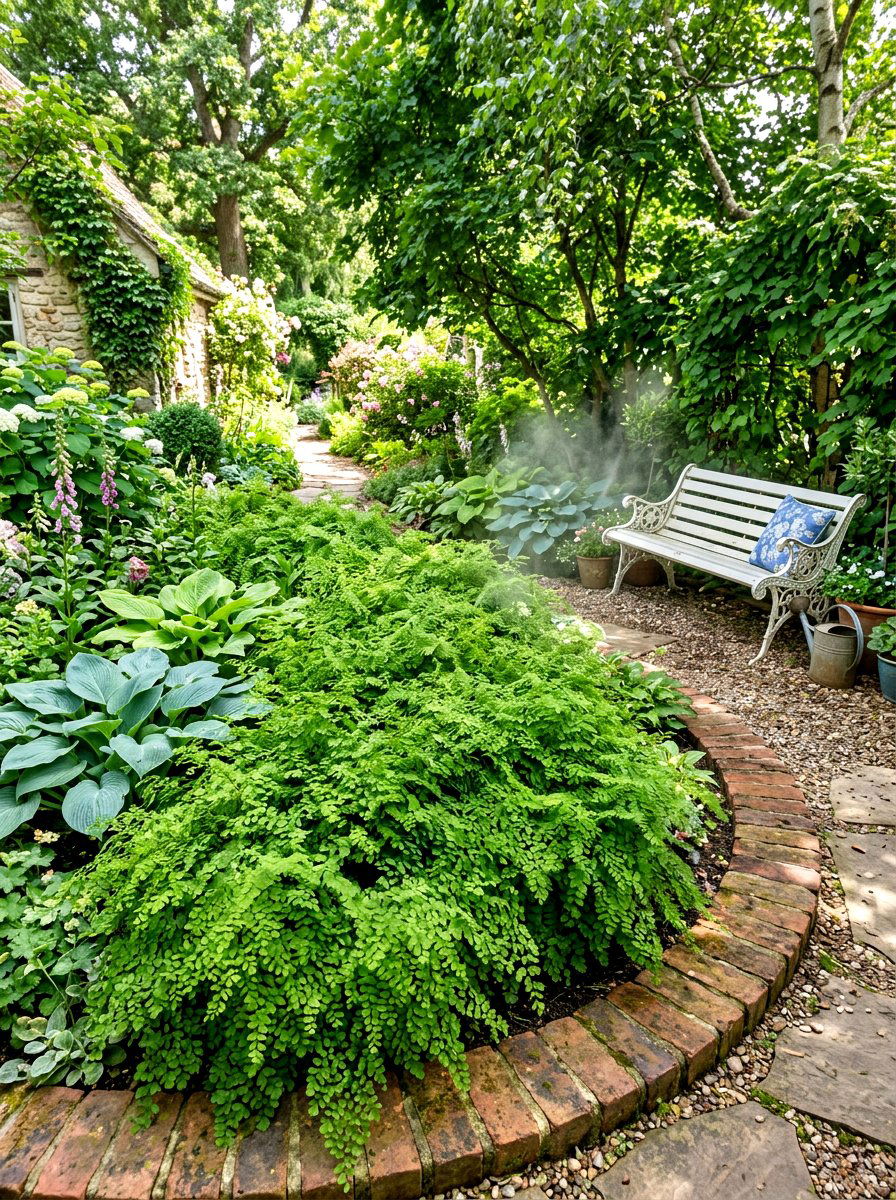 Maidenhair Fern Garden Bed - 30 woodland fern border ideas
