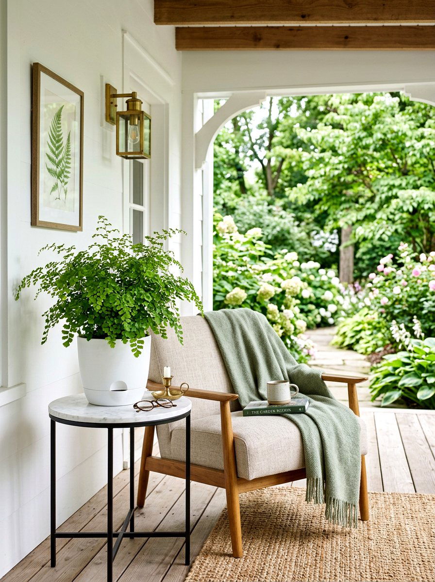 Maidenhair Fern Shade Accent - 30 porch ferns ideas