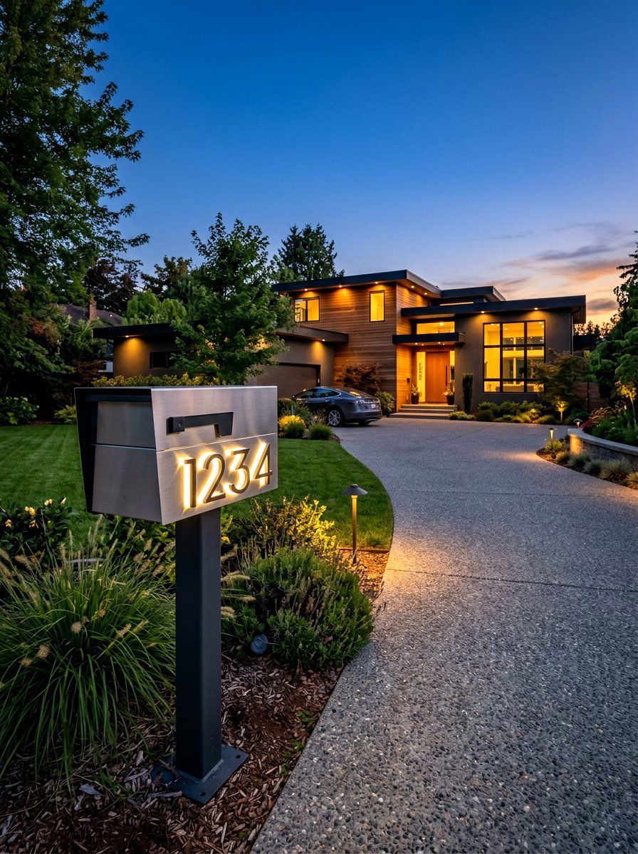 Mailbox with house numbers - 30 modern mailbox ideas
