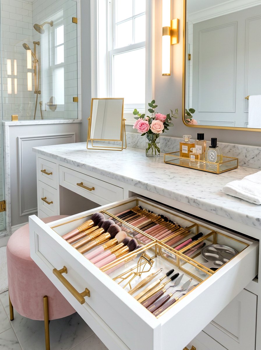 Makeup Brush Drawer Organizers - 30 bathroom drawer inserts ideas