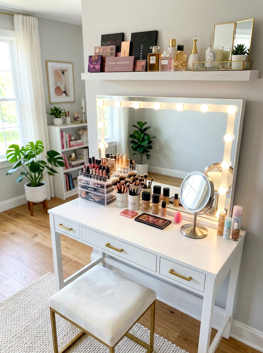 Makeup Vanity Storage Shelf - 30 picture ledge renter ideas