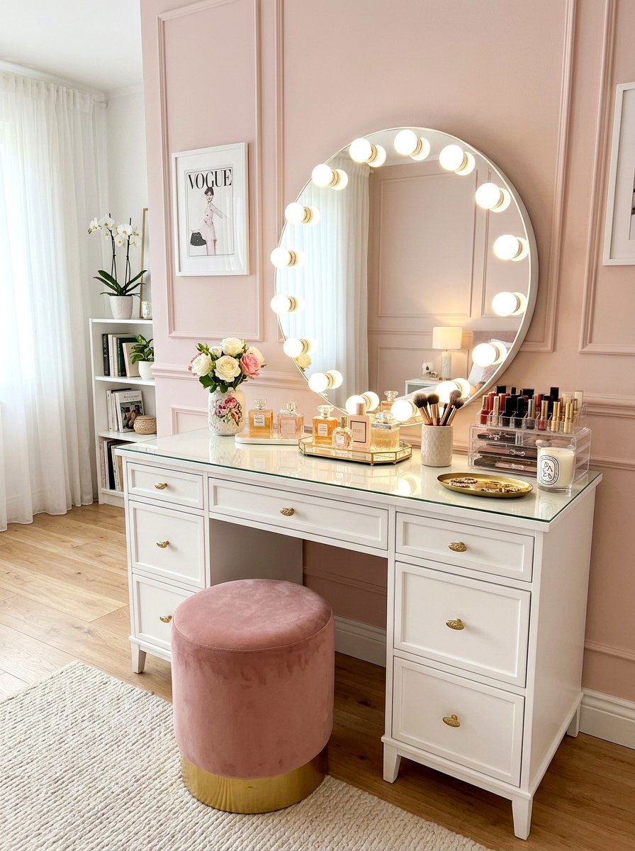 Makeup Vanity Table Setup - 30 bedroom dressing lounge ideas