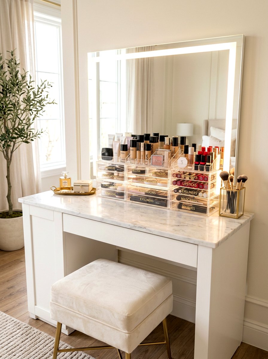 Makeup organizer labels - 30 label organization ideas