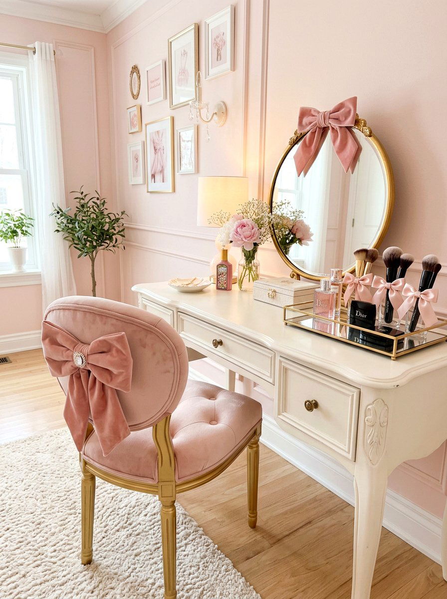 Makeup vanity bows - 30 bow decor ideas