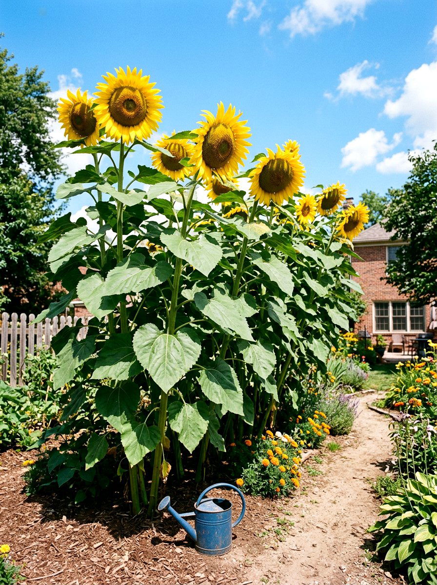 Mammoth Sunflower Patch - 30 sunflower garden ideas