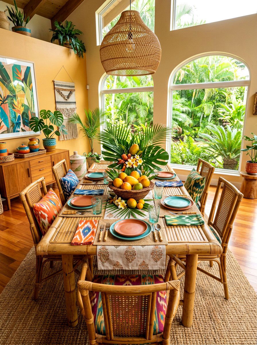 Mango and palm leaf centerpiece - 30 fruit centerpiece ideas