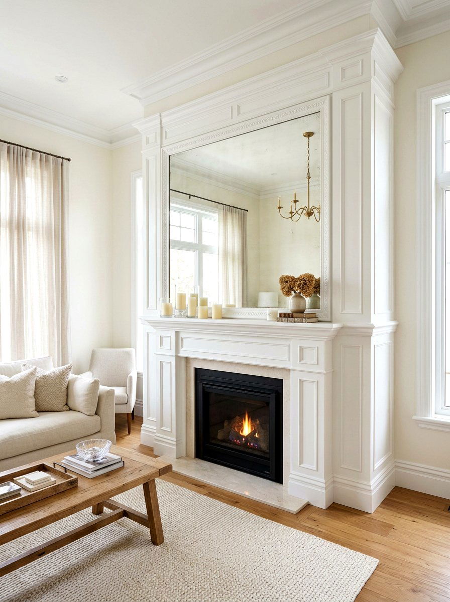 Mantel With Overmantel Mirror - 30 traditional fireplace mantel ideas