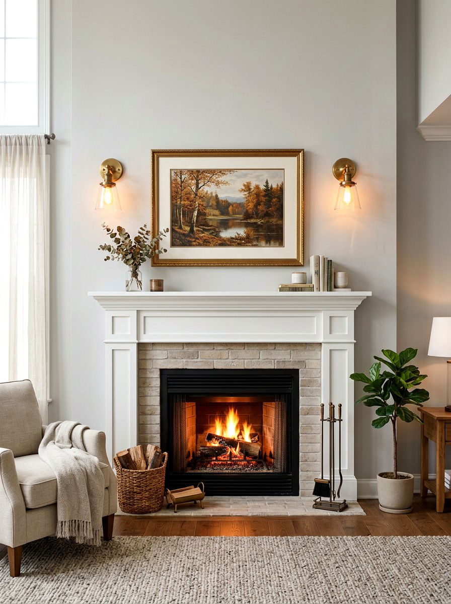 Mantel With Wall Sconces - 30 traditional fireplace mantel ideas