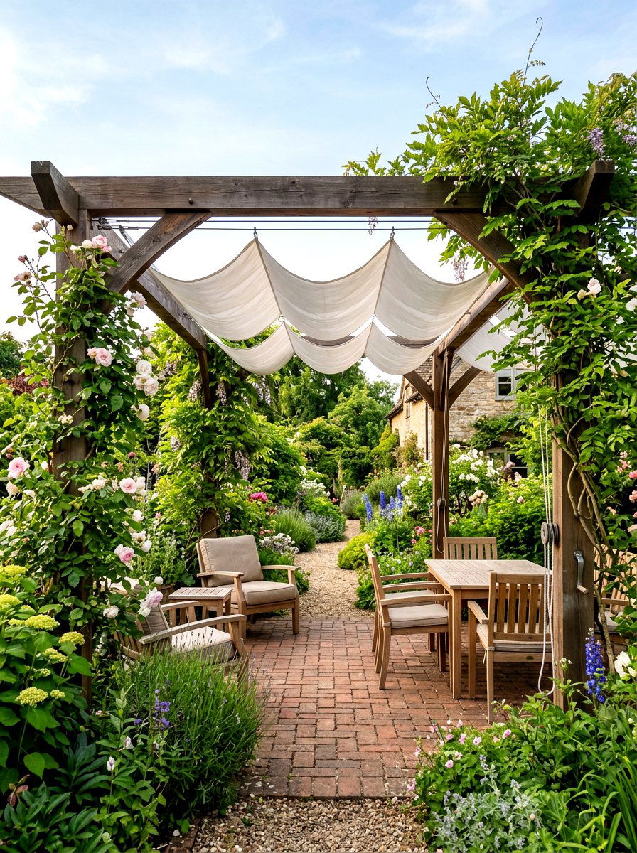 Manual Slide Wire Canopy - 30 retractable canopy patio ideas