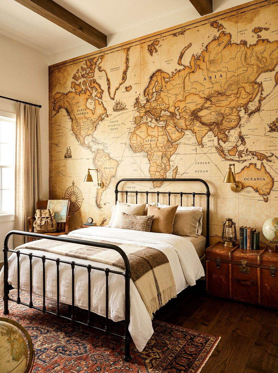 Map Wall Mural - 30 tween boy bedroom ideas