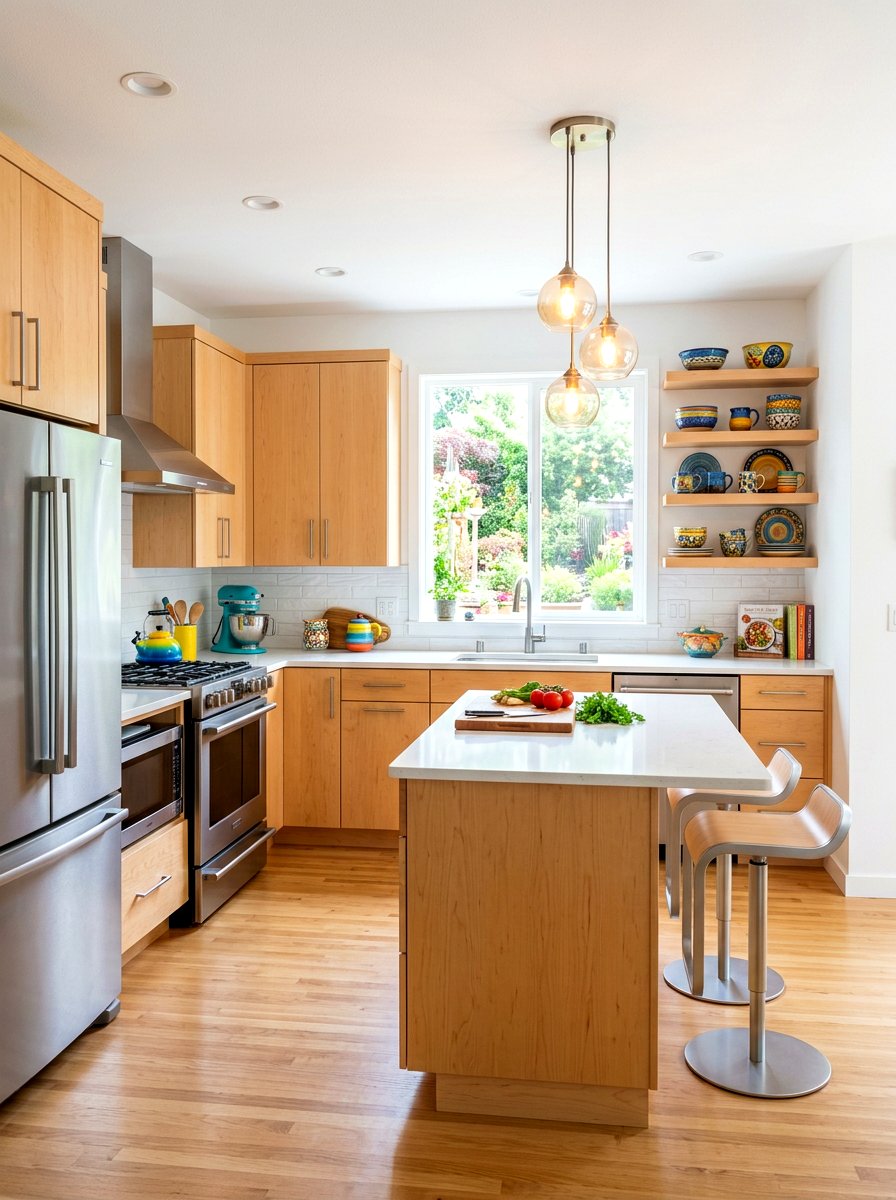 Maple Wood Kitchen - 30 warm wood cabinet kitchen ideas