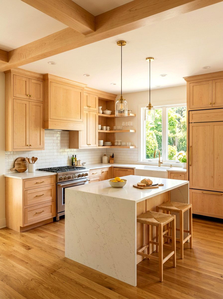 Maple blonde wood kitchen - 30 blonde wood kitchen ideas