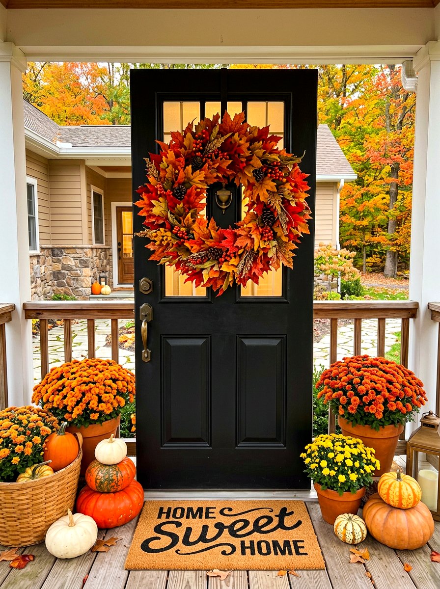 Maple leaf fall wreath - 30 fall wreath ideas