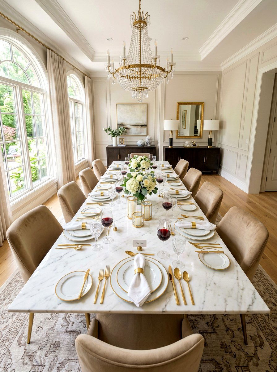 Marble Accent Dining - 30 everyday table setting ideas
