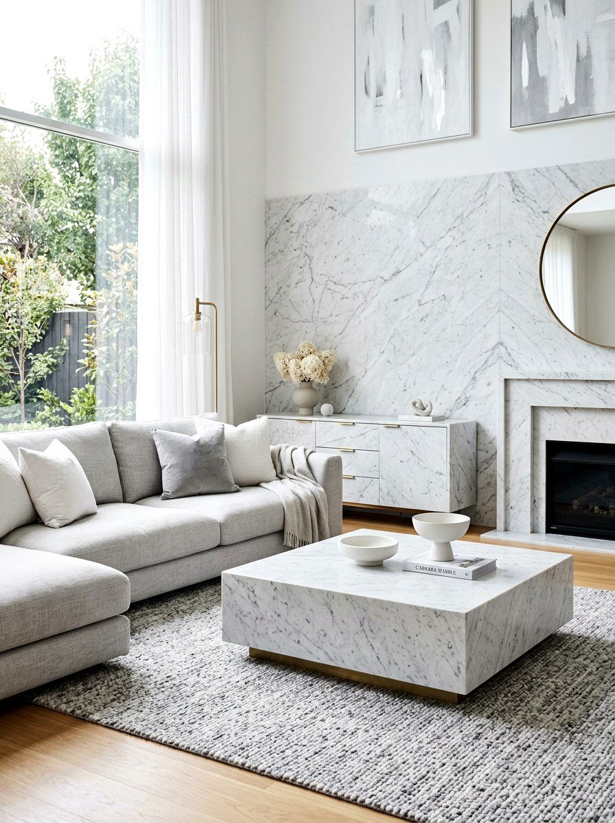 Marble Accent Living Room - 30 luxury living room ideas