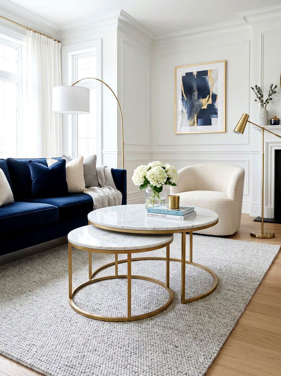 Marble And Gold Nesting Coffee Table - 30 nesting coffee table ideas
