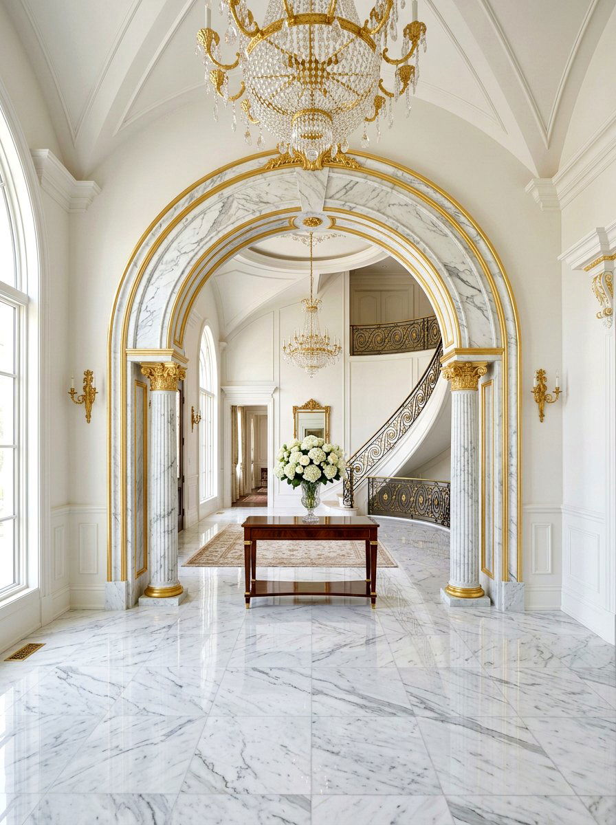 Marble Arched Opening - 30 interior arch ideas