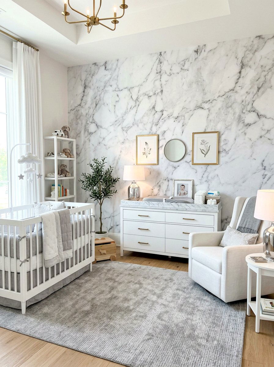 Marble Baby Nursery - 30 luxe baby room ideas