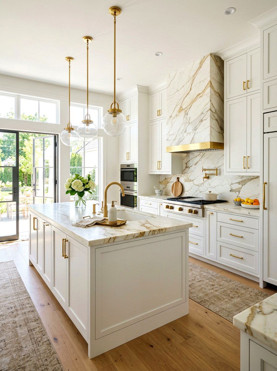 Marble Backsplash Kitchen Brass Hardware - 30 brass kitchen hardware ideas
