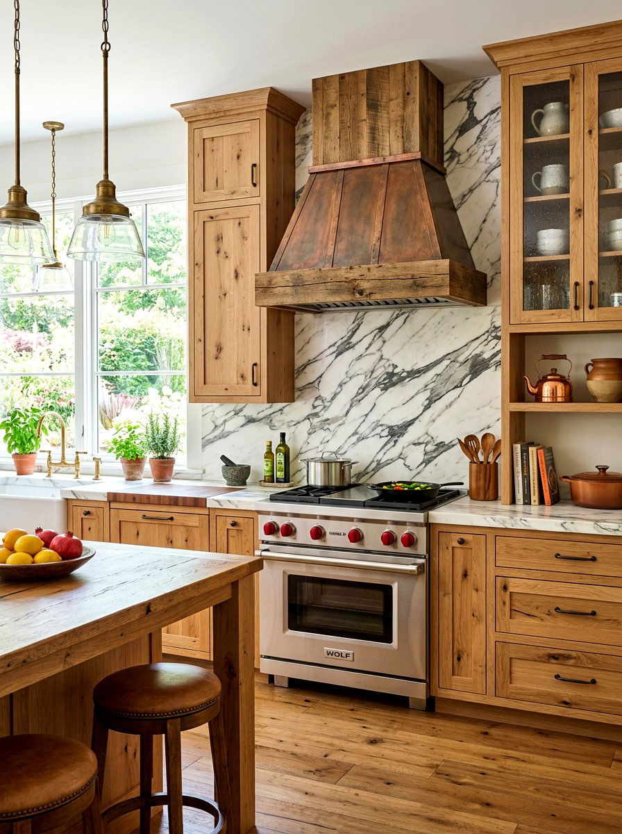 Marble Backsplash Rustic Kitchen - 30 modern rustic kitchen ideas