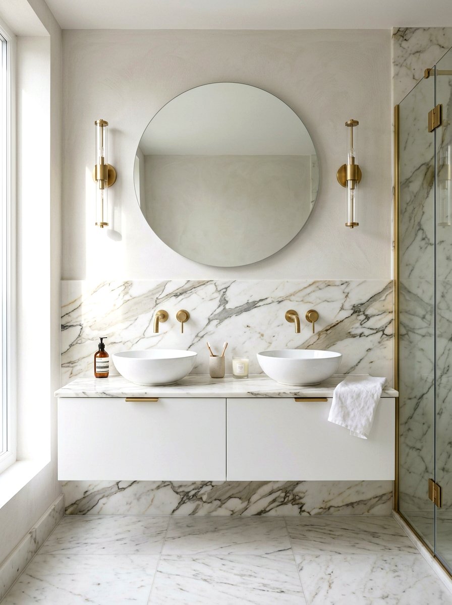 Marble Backsplash Vanity - 30 neo deco bathroom vanity ideas