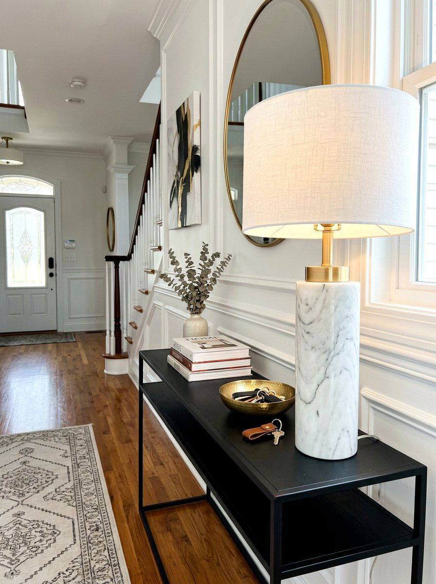 Marble Base Entryway Lamp - 30 lamp styling ideas