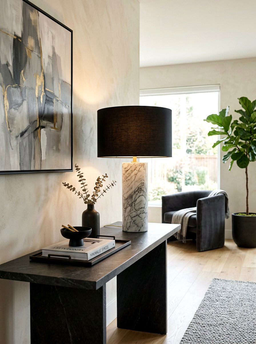 Marble Base Lamp - 30 foyer lamp styling ideas