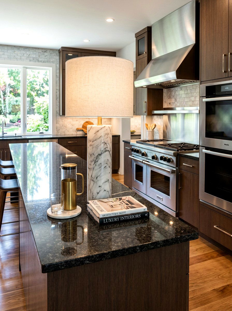 Marble Base Lamp - 30 mini lamp kitchen ideas