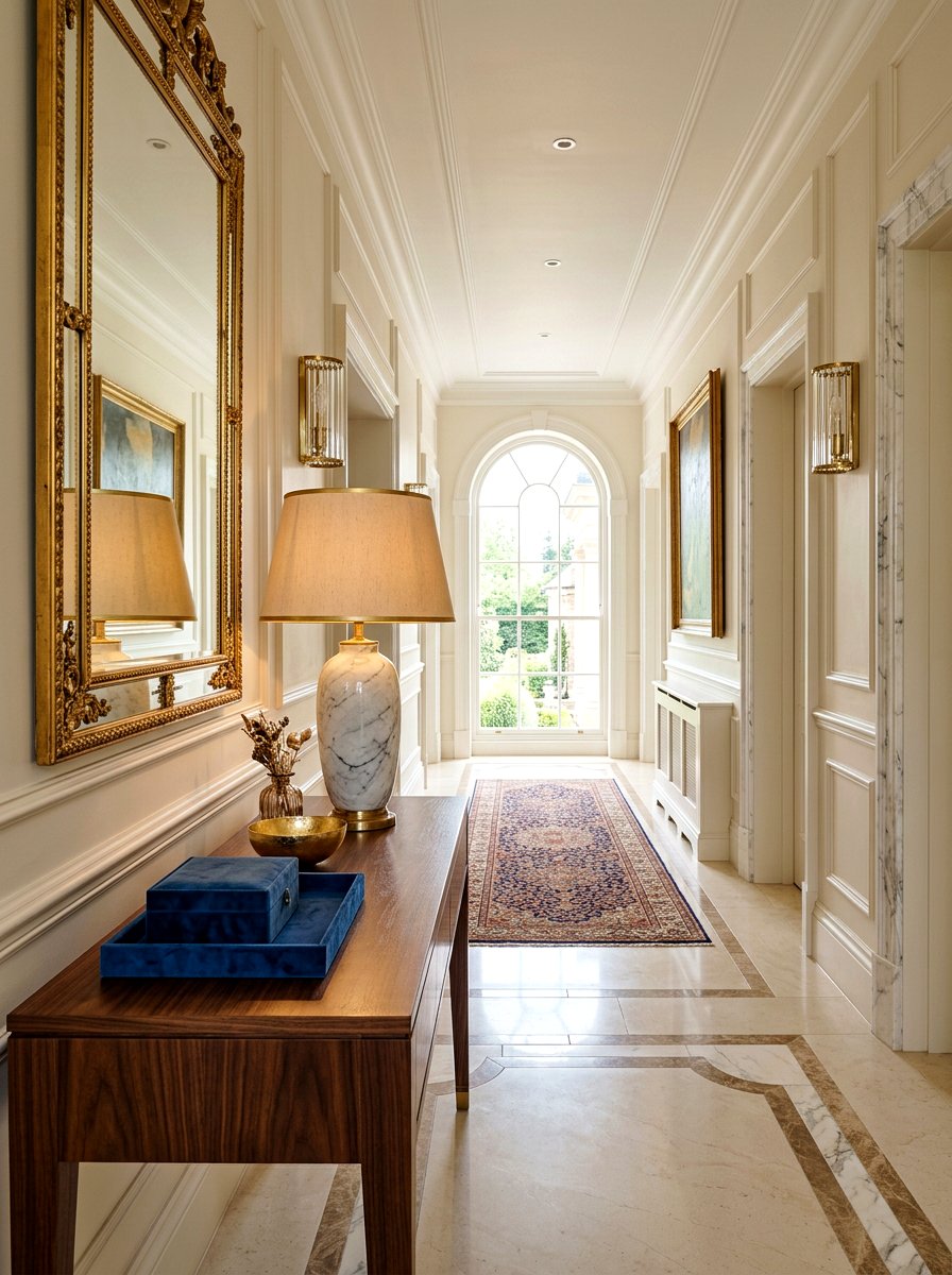 Marble Base Lamp - 30 console table lamp ideas