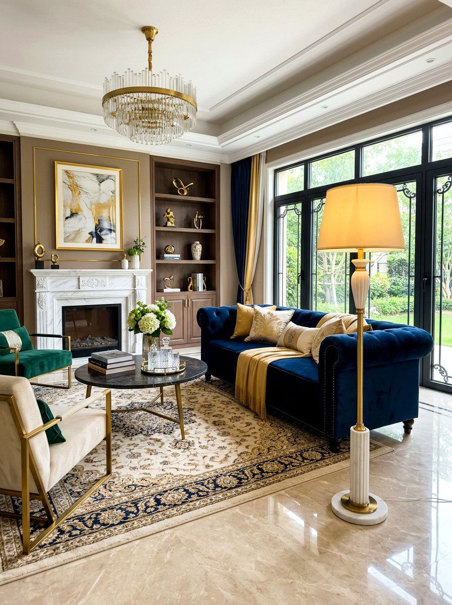 Marble Base Living Room Floor Lamp - 30 layered lamp living room ideas