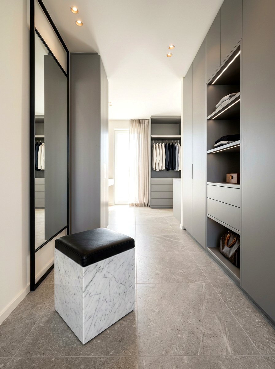 Marble Base Stool - 30 dressing room seating ideas