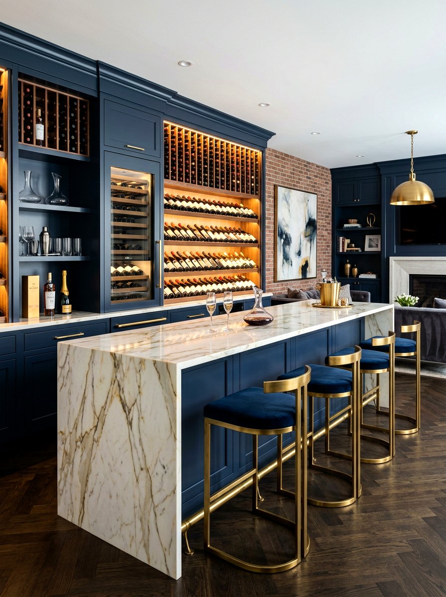 Marble Basement Wine Bar - 30 basement wine room ideas